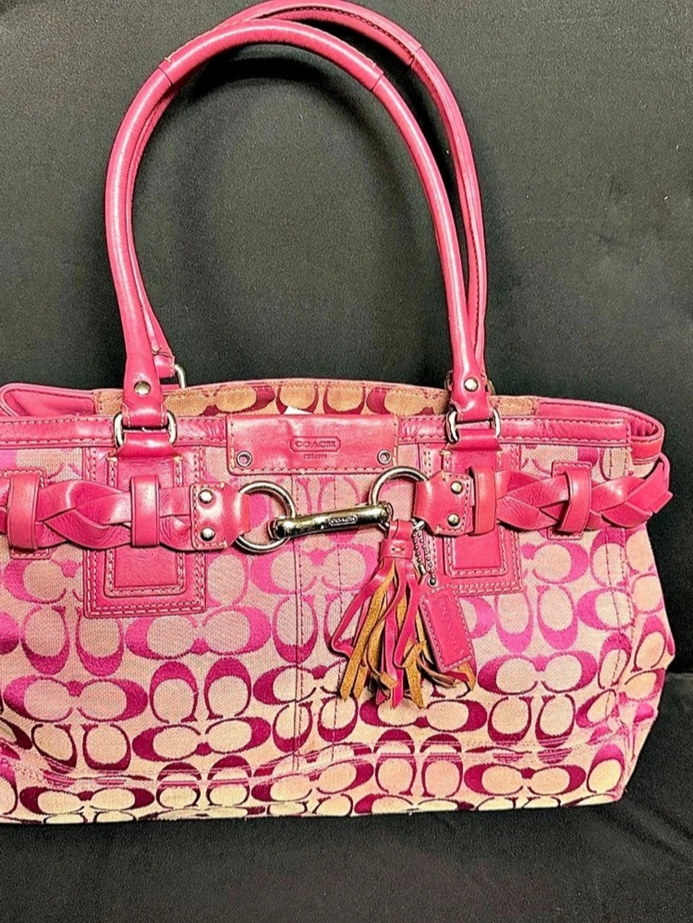 Coach Hamptons Signature Braided Carryall Tote
